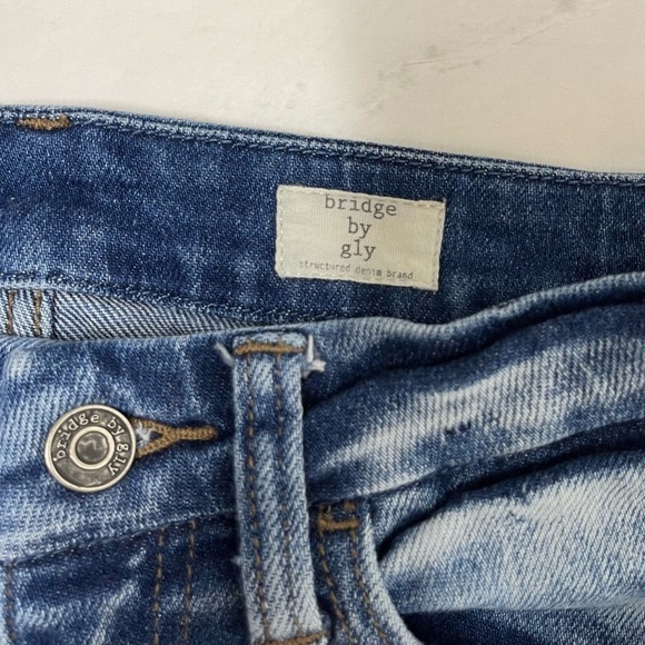 Bridge By Gly Curvy High Rise Distressed Raw Hem Ankle Skinny Jeans Size 24 - Picture 5 of 7